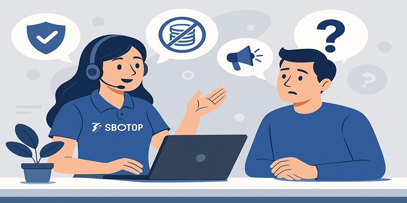 SBOTOP luôn sẵn sàng giải đáp thắc mắc, bảo vệ quyền lợi người chơi